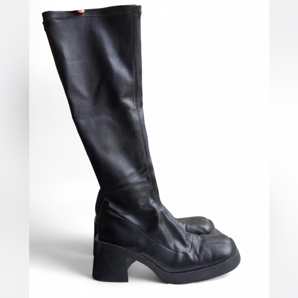 Justine Clenquet Black Leather Stretch Boots 38 IT